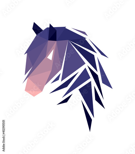 Vector horse in low poly style