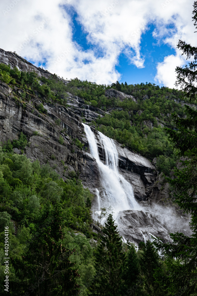 Waterfall from the Folgefonna glacier in Norway Waterfall from the Folgefonna glacier in Norway