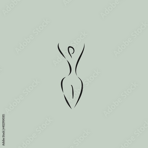 illustration of a female body vector logo design