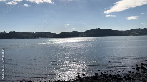 Calm water flow in Tejo River