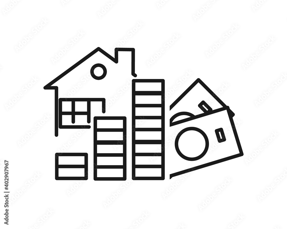 Flat isolated vector concept of savings plan for home purchase.
Flat isolated vector concept of savings plan for home purchase.
