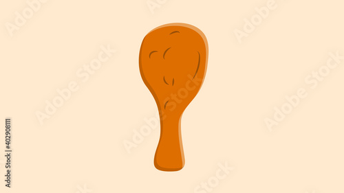 Chicken's leg vector icon. Fast food sign. Graph symbol for cooking web site and apps design, logo, app, UI