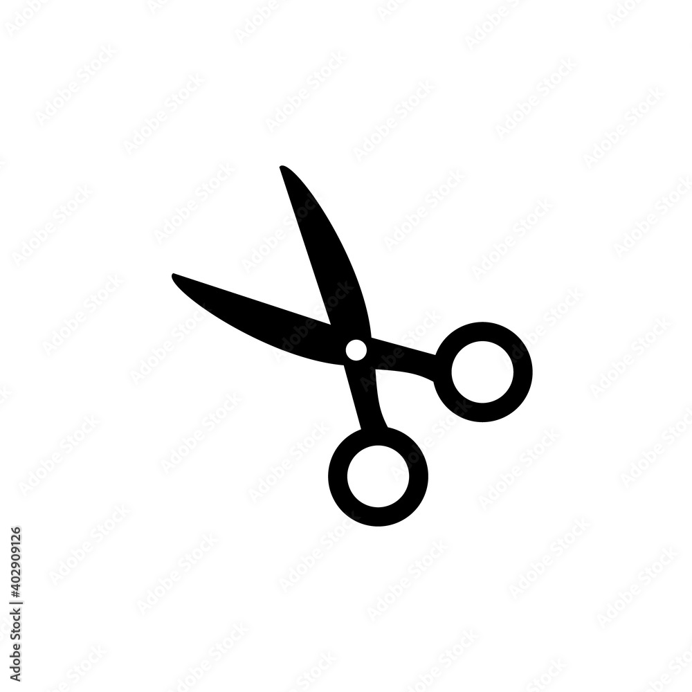 Scissors vector icon. Simple flat icon. Scissor silhouette. Scissors vector icon. Simple flat icon. Scissor silhouette.