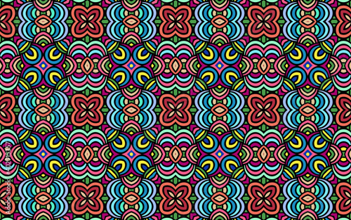 Geometric unique wallpaper. Ethnic ornament based on African, Indian, Mexican, Aztec motives. Doodling style pattern. Design for wrapping paper, business card, textile, fabric, website, stained glass,