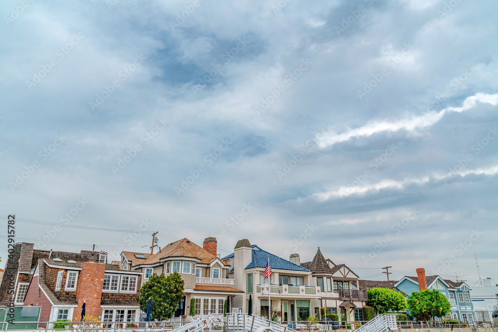Elegant houses in the beautiful coastal neighborhood of Long Beach California Elegant houses in the beautiful coastal neighborhood of Long Beach California