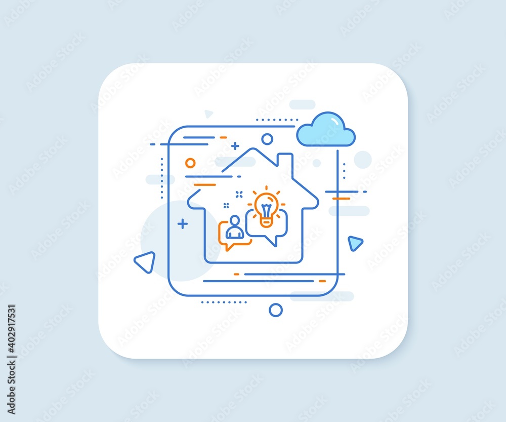 Idea line icon. Abstract vector button. Business management sign. Employee creativity symbol. Idea line icon. Home concept badge. Vector Idea line icon. Abstract vector button. Business management sign. Employee creativity symbol. Idea line icon. Home concept badge. Vector