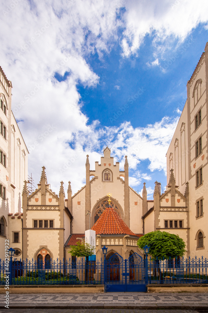 The Maisel synagogue erected in 1592 in former Prague Jewish quarter. The Synagogue contains museum exhibits displaying the Jewish experience in Prague before the Holocaust.