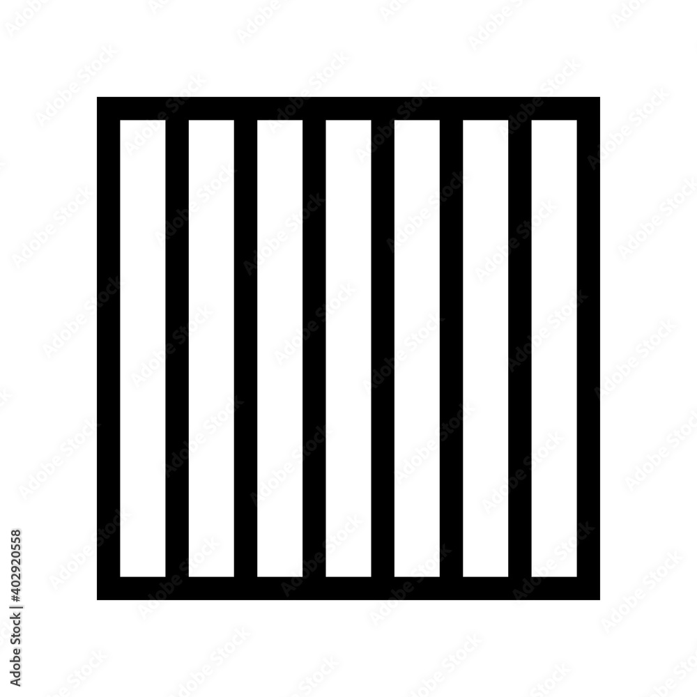 Prison bar window, jail icon criminal vector illustration