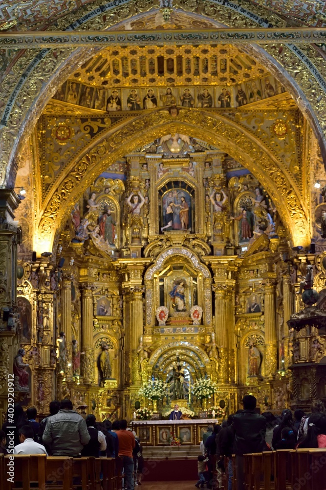 Baroque  church - San Francisco - Quito Ecuador.