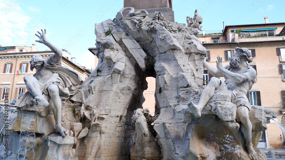 Obraz premium Bernini Fountain, Piazza Navona, Rome