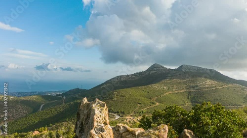 Hyperlapse view from Pentelicus mount of East Attica Greece photo