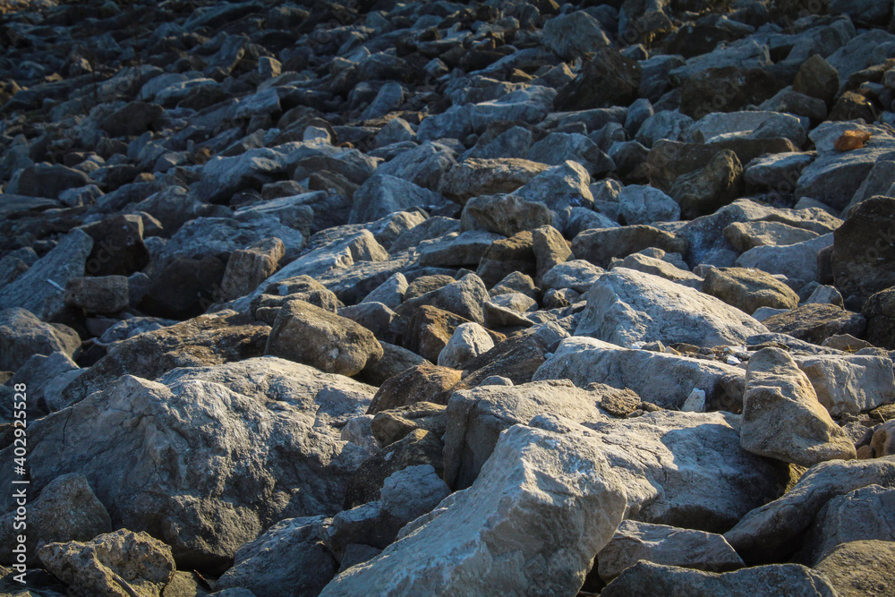 Stones on a dam Stones on a dam