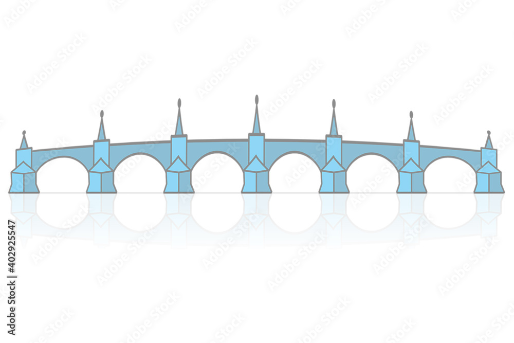 historical Charles Bridge in Prague Illustration