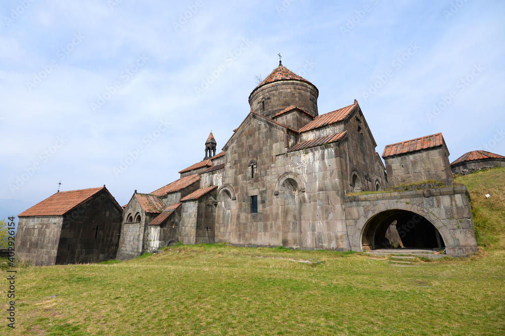 Cathedral of the Holy Sign (Surp Nshan) at the Medieval Haghpat Monastery Complex (Haghpatavank) stone built in Armenia in the Lori Province.