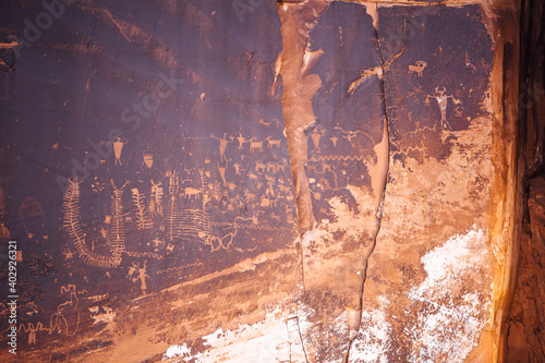 Petroglyph along the Potash River in Moab, Utah photo