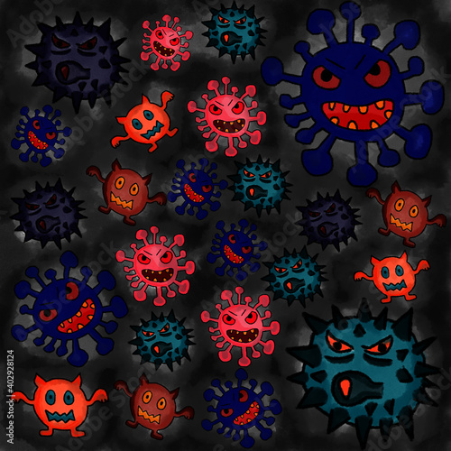abstract virus background banner and wallpaper
