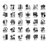 Set of Agile Methodology thin line and pixel perfect icons for any web and app project.