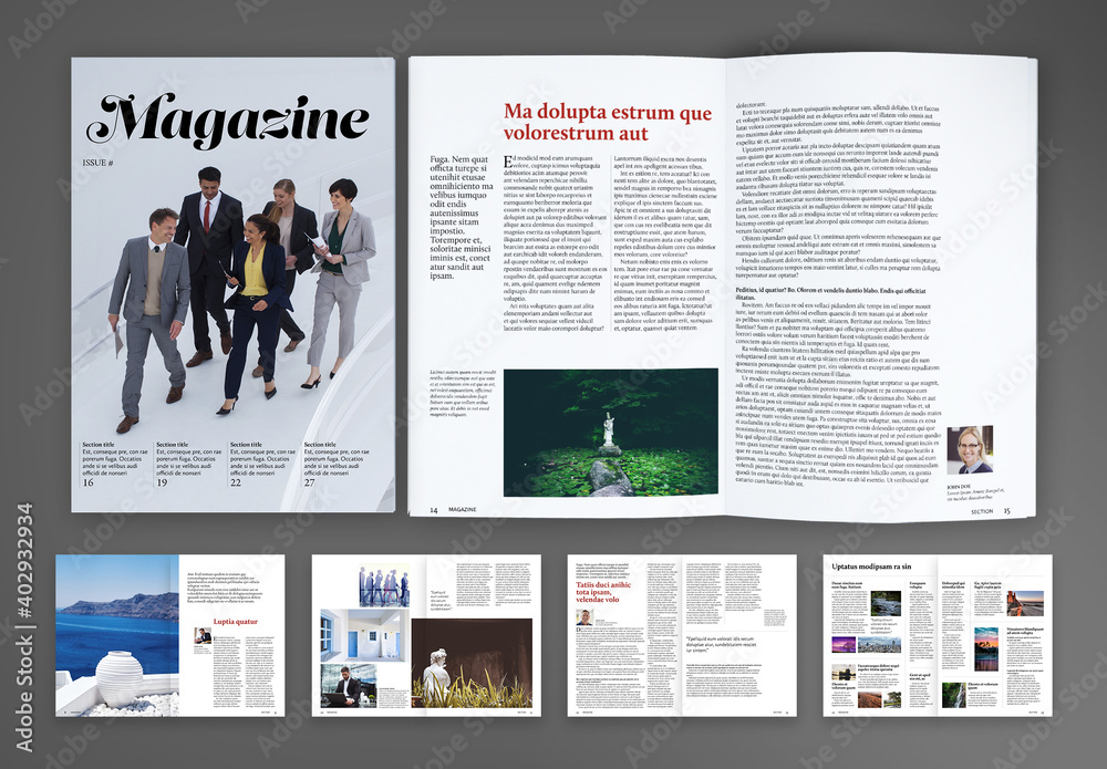 Annual Review Magazine Brochure Layout Stock Template | Adobe Stock