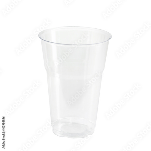 Plastic glass  isolated on white background , clipping path