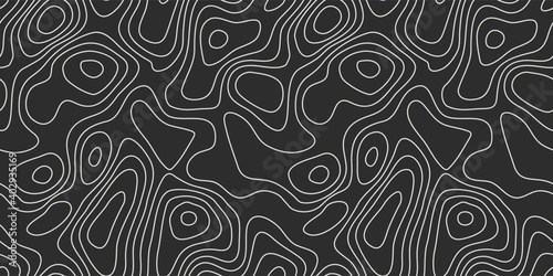 Vector tree rings seamless background, subtle pattern. topographic map background concept