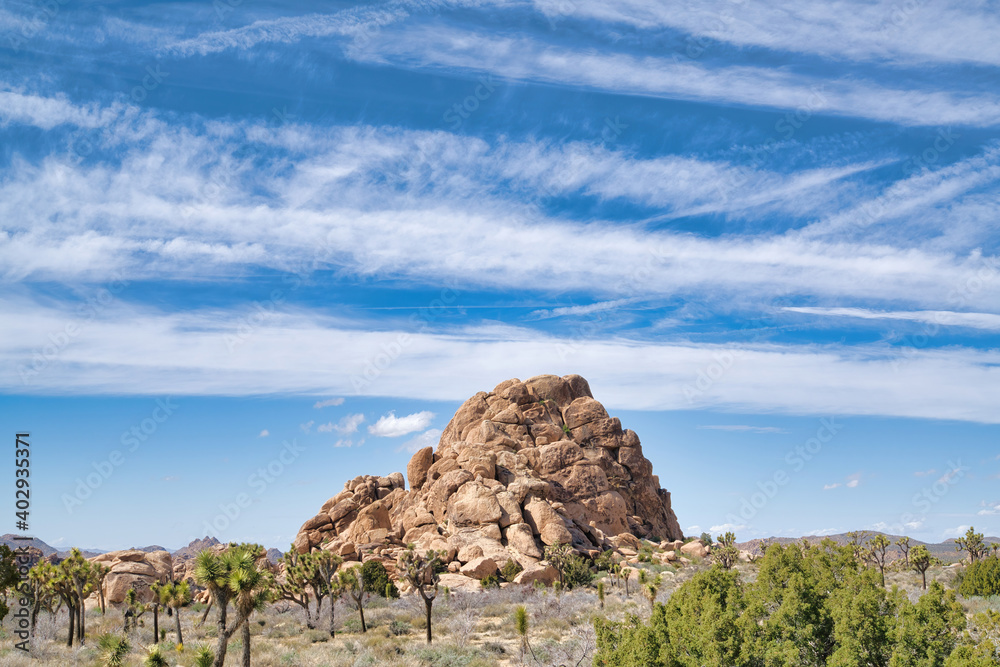 Magnificant rock formation at Joshua Tree National Park in California desert