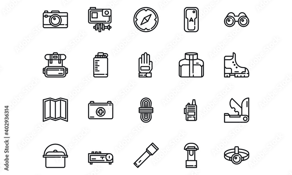 Adventure and Outdoor Icon Set