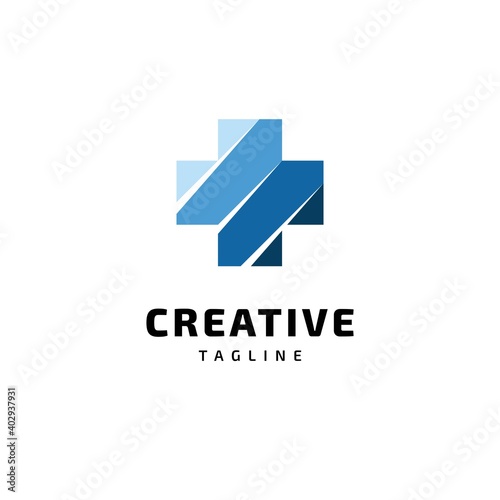 Creative cross symbol logo design inspiration vector template