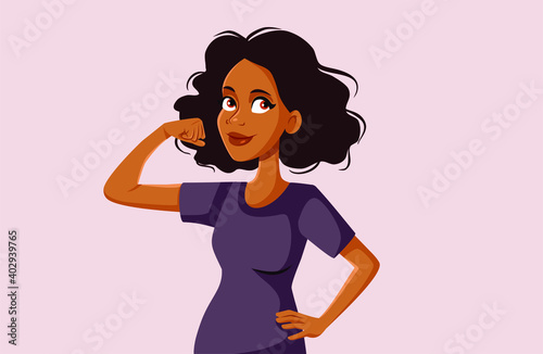 Strong Confident African Woman Vector Portrait