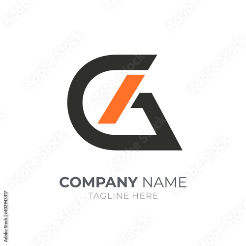 Letter GA or AG monogram logo template with flat concept