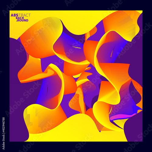 Abstract modern fluid background.with yellow and purple suitable for cover, template, decorated, brochure, flyer,poster, Banner, social media post,Card, landing page