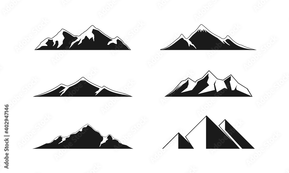 Volcano set illustration vector Volcano set illustration vector