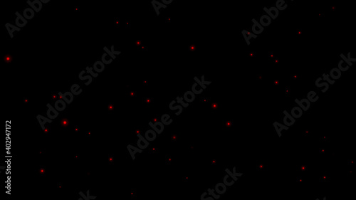 Small red bokeh over black space background - computer illustration graphic background concept