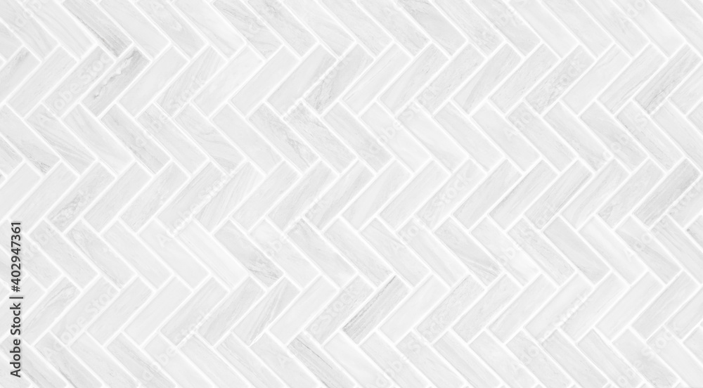 Gray and white mosaic marble wall tile texture in geometric square shape pattern for background and wallpaper, monochrome