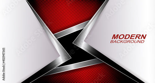Textured dark red arrow design with metallic edging