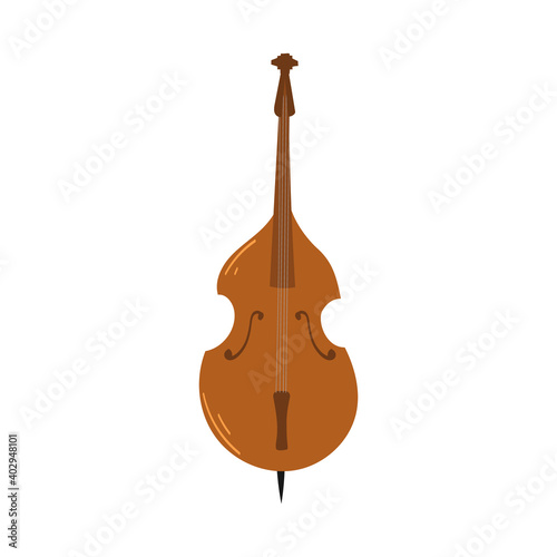 Hand drawn style vector illustraction of musical instrument -Double Bass, Contrabass