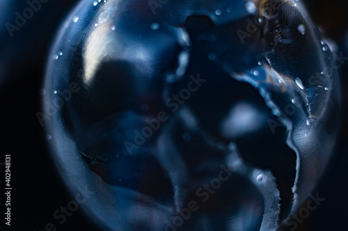 soap bubbles on black background