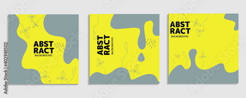 set of gray yellow trendy modern design social media post cover,suitable for print, template, decorated, brochure, flyer,poster, Banner, social media post,landing page
