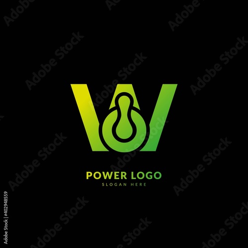 Letter W. Logo design for energy. Power energy logo design element fit for company and busines