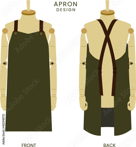 apron design on mannequin for company branding 