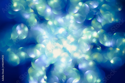 Shimmering blur aqua snowflake background  Christmas concept