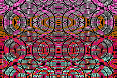 Colorful ethnic fabric - Seamless pattern, illustration