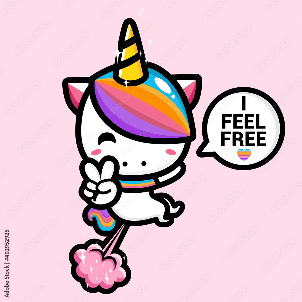 cute unicorn character design feel free after farting cute unicorn character design feel free after farting