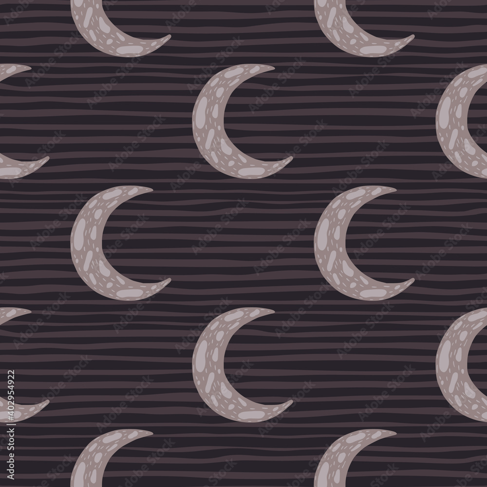Seamless islam pattern with sky moon hand drawn silhouettes. Striped dark background. Seamless islam pattern with sky moon hand drawn silhouettes. Striped dark background.