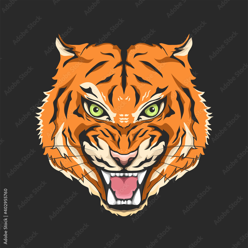 Fototapeta premium tiger head vector illustration