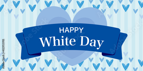 ホワイトデー広告　ハッピーホワイトデー　バナー　セール　キャンペーン　フェア　ロゴ文字（サイズ比2：1）White Day banner