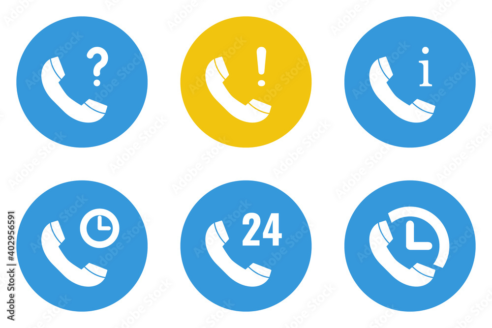 call center or help desk phone vector icons set call center or help desk phone vector icons set