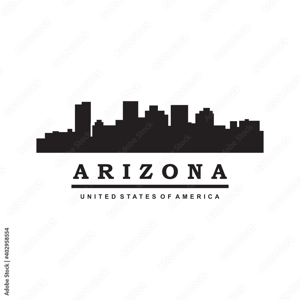 Arizona Skyline Silhouette Vector , Usa Skyscraper Logo