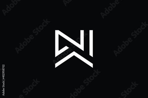 WN logo letter design on luxury background. NW logo monogram initials letter concept. WN icon logo design. NW elegant and Professional letter icon design on black background. N W WN NW photo