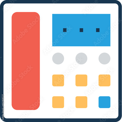 Landline Flat and Line Icon
