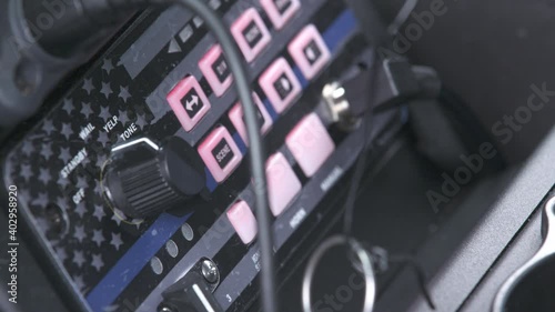 Police Car Radio Transmitter Close Up 4K